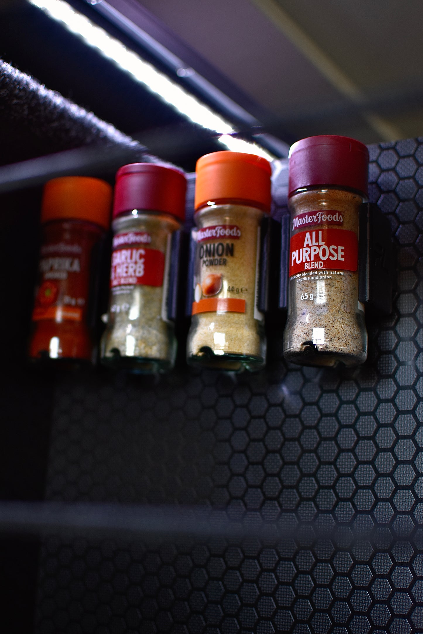 Push-fit condiment / spice jar holders