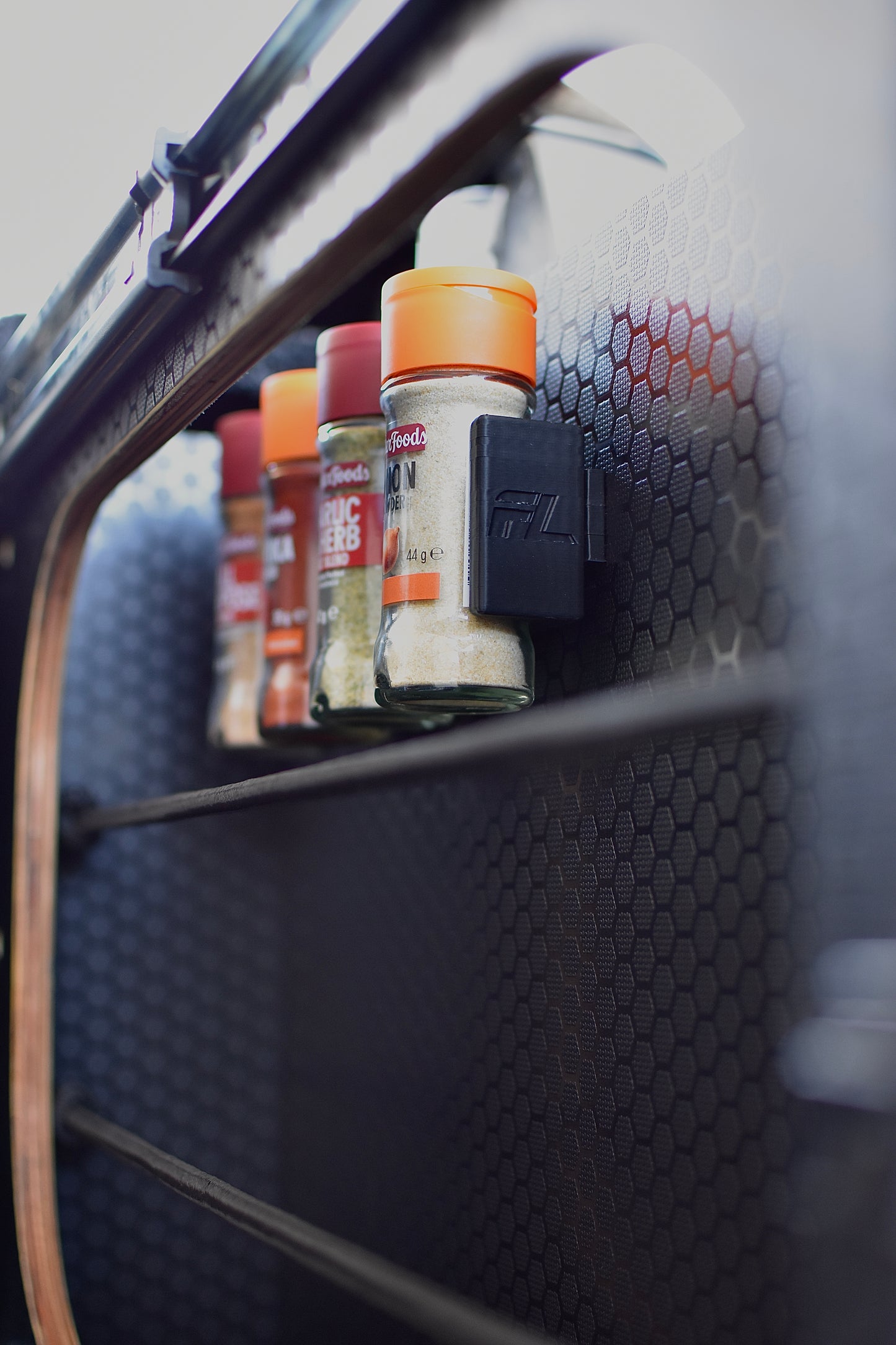 Push-fit condiment / spice jar holders